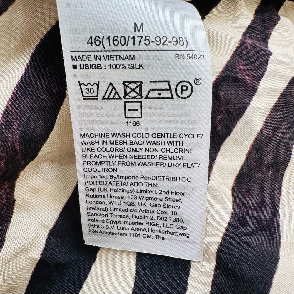 Banana Republic Zebra Animal Print 100% Silk Voluminous Lightweight Midi Dress - Picture 15 of 15